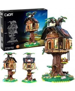 Klocki konstrukcyjne CaDA Tree House Library Biblioteka w Domku na drzewie światło LED 1808 dalys C66013W
