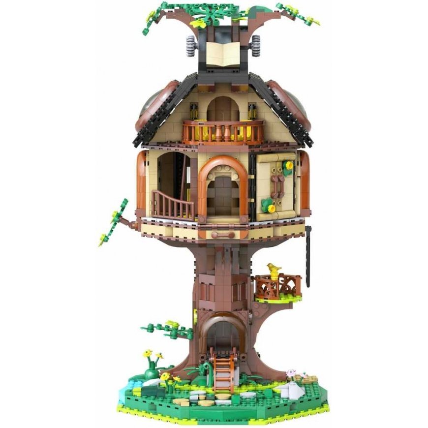 Klocki konstrukcyjne CaDA Tree House Library Biblioteka w Domku na drzewie światło LED 1808 dalys C66013W – 2