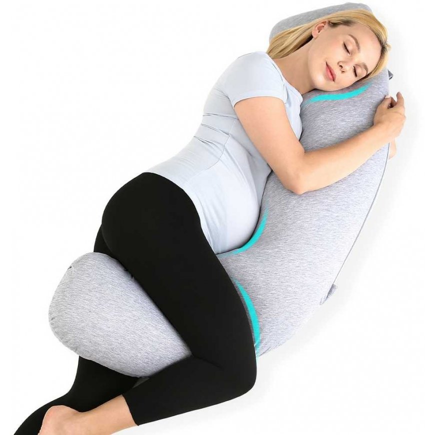MOMCOZY PREGNANCY AND NURSING PILLOW, J-SHAPED – 3
