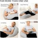 MOMCOZY PREGNANCY AND NURSING PILLOW, J-SHAPED MOMCOZY PREGNANCY AND NURSING PILLOW, J-SHAPED