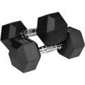 Gumuoti ketaus hanteliai HEX 2x10kg, REBEL ACTIVE