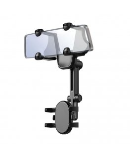 Car phone holder for the rearview mirror - black