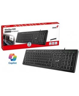 Genius SlimStar 820, keyboard CZ/SK, slim rodzaj with cable (USB), black