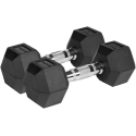 Rubberized cast iron dumbbells HEX 2x7kg, REBEL ACTIVE Rubberized cast iron dumbbells HEX 2x7kg, REBEL ACTIVE
