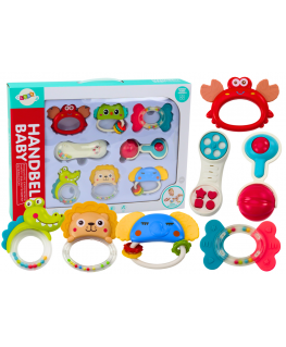 Lean Toys Set of toys, rattles, teethers, animals, 8 pcs