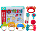 Lean Toys Žaislų, barškučių, dantukų, gyvūnų rinkinys, 8 vnt Lean Toys Žaislų, barškučių, dantukų, gyvūnų rinkinys, 8 vnt