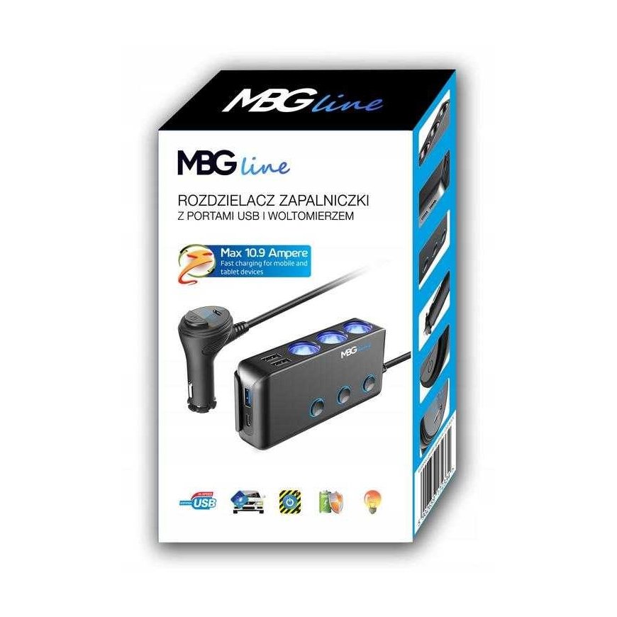 MBG Line HC67C Cigarette Lighter Socket Splitter – 4