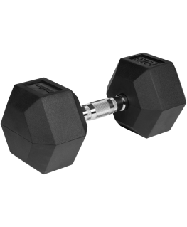 Rubberized cast iron dumbbell HEX 20kg, REBEL ACTIVE