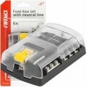 Fuse box with negative rail, screw connections, 6 slots amio-03833