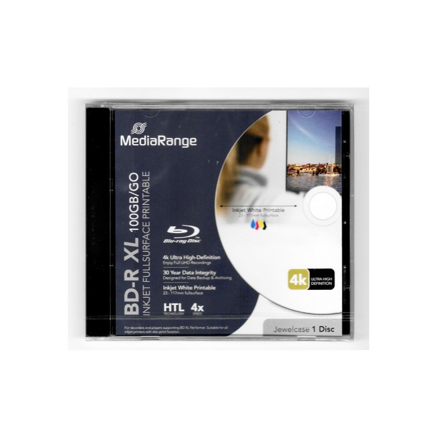 MediaRange BD-R XL 100GB 4x bedruckbar Disc im Jewelcase