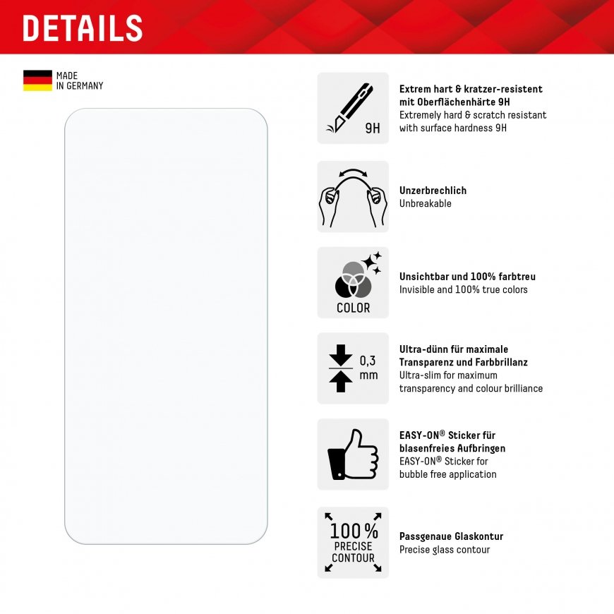 Displex Smart Glass (9H) for Samsung Galaxy A35/A55 5G, Mounting Sticker, unbreakable – 2