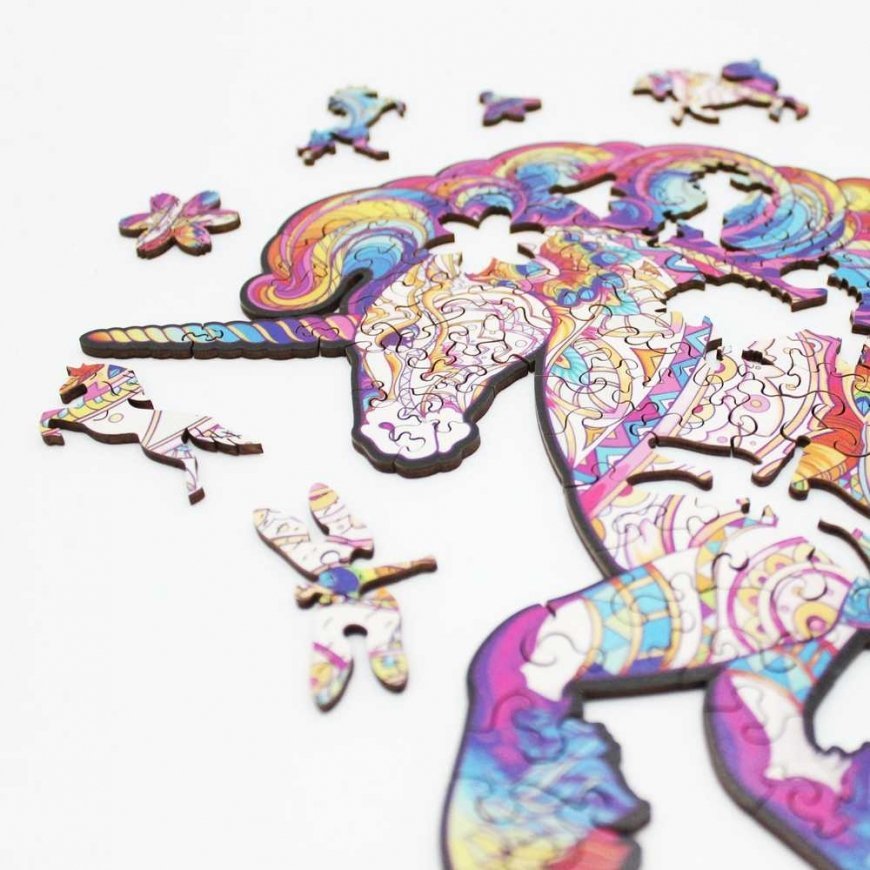 Fantasy Puzzles Unicorn Wooden Puzzle M Size (160 pieces) – 4