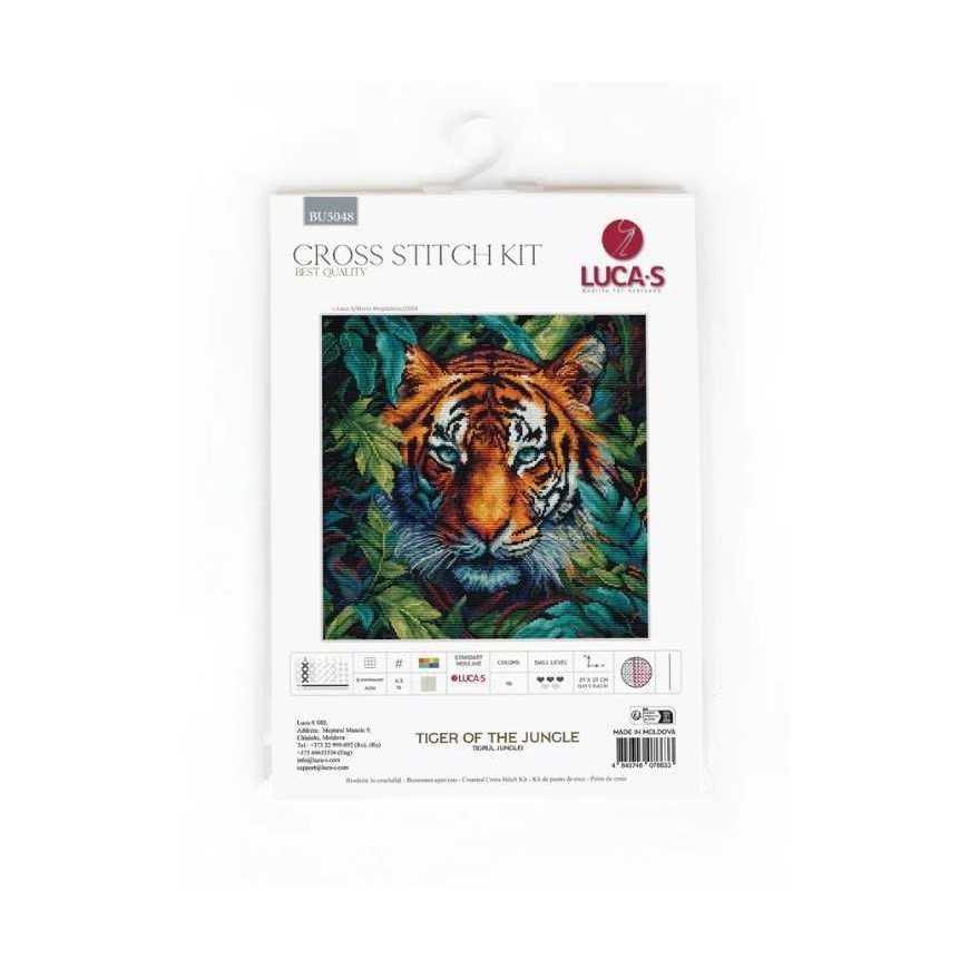 luca S Siuvinėjimo kryžiumi rinkinys "Džiunglių tigras" 27x27cm SBU5048
