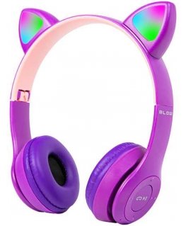 Blow BT 5.0 LED headphones purple ears