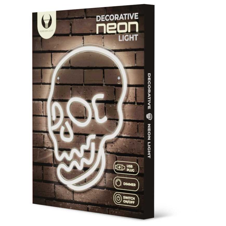 Oem Neoninė PLEXI LED SKULL balta FPNE07X Forever Light
