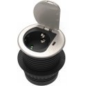 Orno Baldų lizdas ?6cm įleistas į stalviršį su dangteliu, USB įkrovikliu ir 1,9 m laidu, 1x2P+Z (Schuko), 1xUSB (C tipas 20W), s Orno Baldų lizdas ?6cm įleistas į stalviršį su dangteliu, USB įkrovikliu ir 1,9 m laidu, 1x2P+Z (Schuko), 1xUSB (C tipas 20W), s