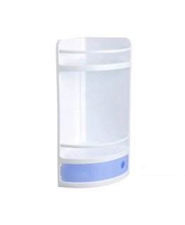 Corner shelf with drawer in blue crystal