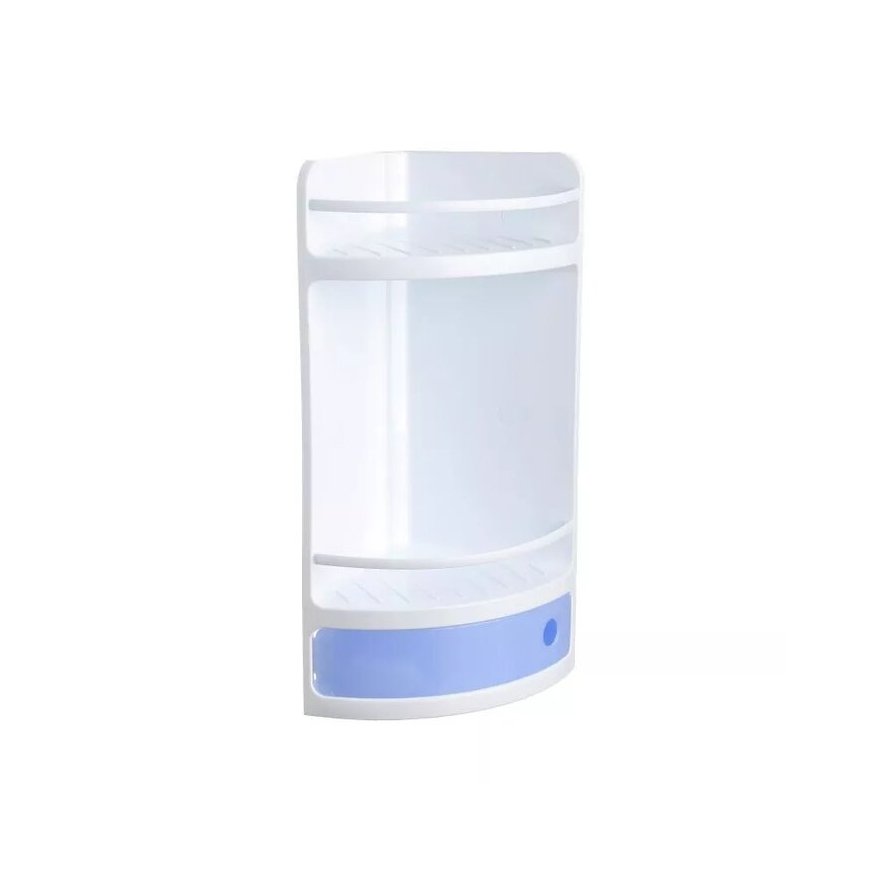 Corner shelf with drawer in blue crystal