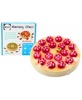 Lean Toys Šeimos atminties žaidimas Toadstools Wooden