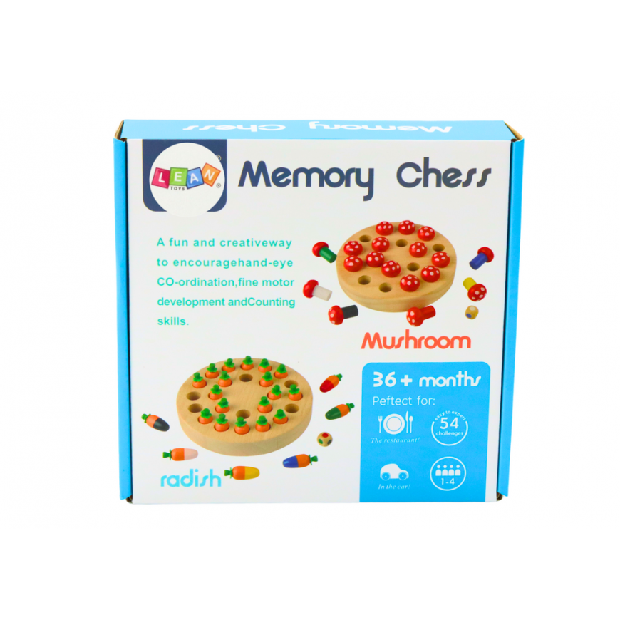 Lean Toys Family Memory Game Toadstools Wooden – 3