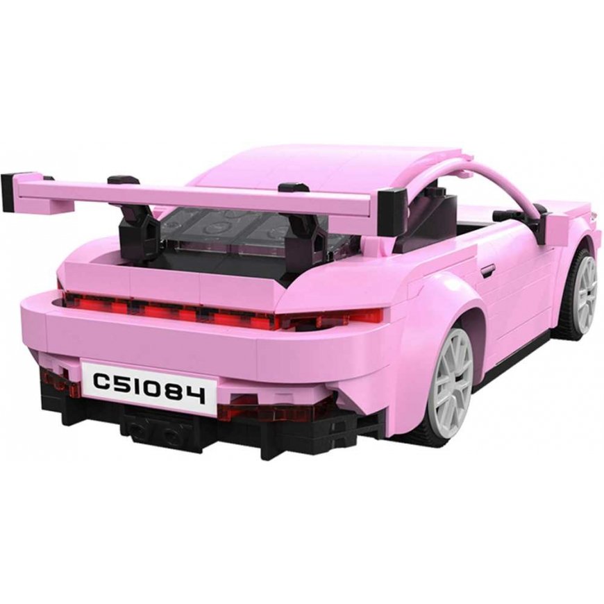 Klocki Konstrukcyjne CaDA Auto Sportowe rožinis samochód Wyścigowy Legand Sports Cars RS Wyścigówka 280 dalys RC Dual Mode – 3