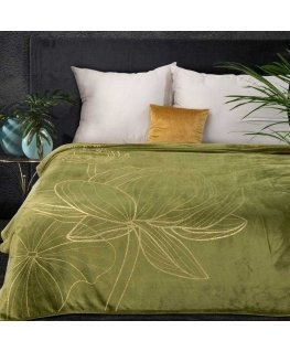 Eurofirany Blanket / LILI / 4 150X200 OLIVE + GOLD