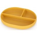 Petite&Mars Take&Match - silicone plate with compartments and suction cup, oval | Intense ocher
