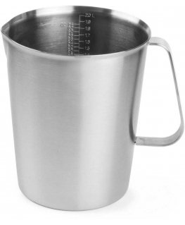 Virtuvinis matavimo puodelis su nerūdijančio plieno svarstyklėmis, 2 l - Hendi 516300