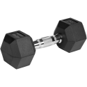 Rubberized cast iron dumbbells HEX 2x8kg, REBEL ACTIVE Rubberized cast iron dumbbells HEX 2x8kg, REBEL ACTIVE