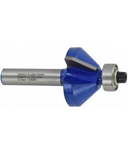 Tivoly Chamfer cutter with ball bearing, 32x15 mm, 45°, 8mm shank