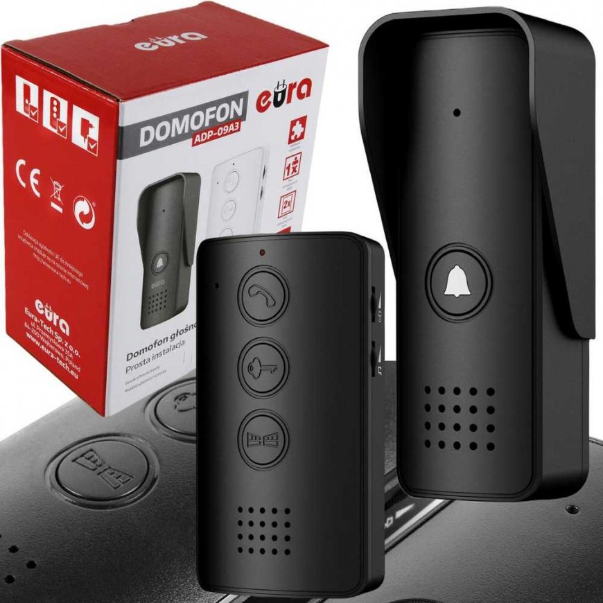 EURA ADP-09A3 black intercom, hands-free