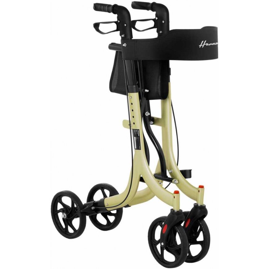 Uniprod Balcony walker support for seniors with seat and shopping bag up to 136kg - golden – 3
