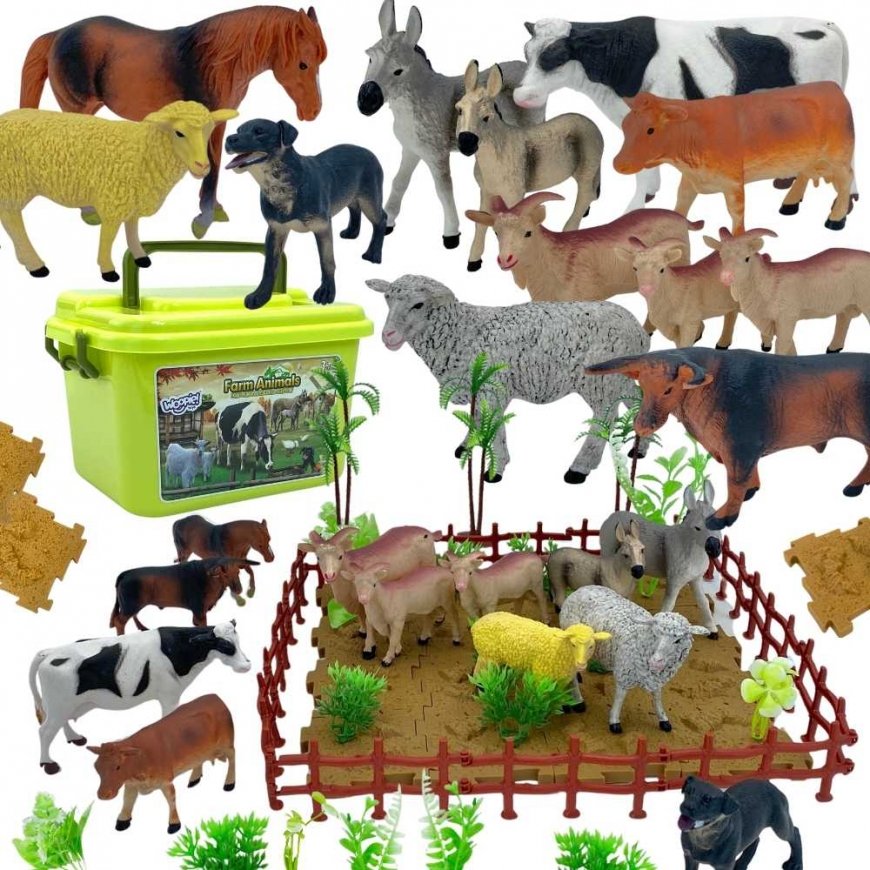 Woopie Farm miniatures set + 57 pcs. suitcase – 2