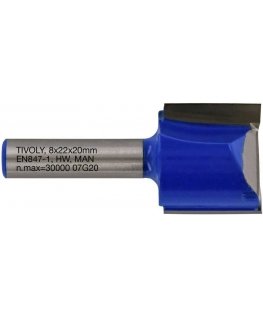 Tivoly Straight slot cutter, 22x8 mm, 8mm shank