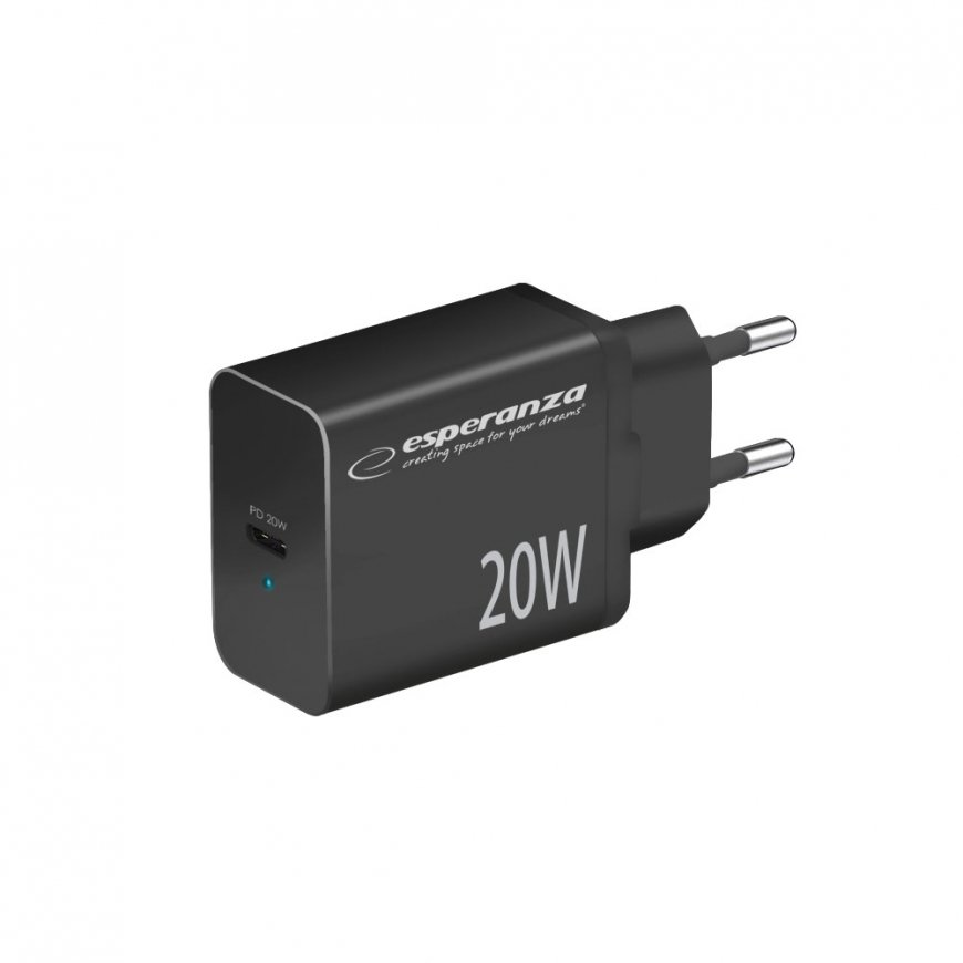 Esperanza EZC104K tīkla lādētājs 20W Melns