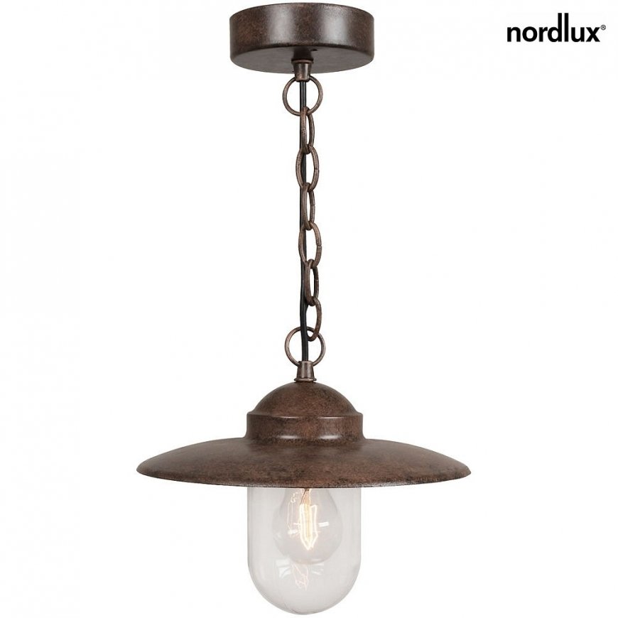 Nordlux Luxembourg, Outdoor ceiling lighting, Rust color, Metal, IP33, Transparent, E27