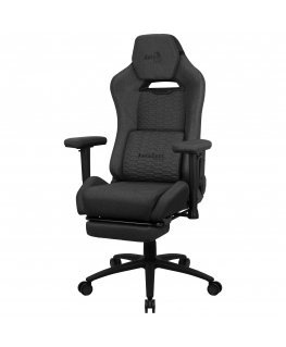 Aerocool ROYALASHBK Premium Ergonomic Gaming Chair Legrests Aeroweave Technology Black