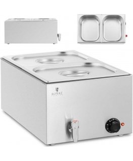 Royal Catering Bain-marie heater electric with tap 2 x GN 1/2 600 W