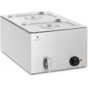 Royal Catering Bain-marie šildytuvas elektrinis su čiaupu 2 x GN 1/2 600 W