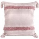Eurofirany TERRA COLLECTION AVINION Pillow cover made of thick cotton fabric with fringes in the corners, 45X45 cm, color: pink Eurofirany TERRA COLLECTION AVINION Pillow cover made of thick cotton fabric with fringes in the corners, 45X45 cm, color: pink