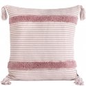 Eurofirany TERRA COLLECTION AVINION Pillow cover made of thick cotton fabric with fringes in the corners, 45X45 cm, color: pink Eurofirany TERRA COLLECTION AVINION Pillow cover made of thick cotton fabric with fringes in the corners, 45X45 cm, color: pink