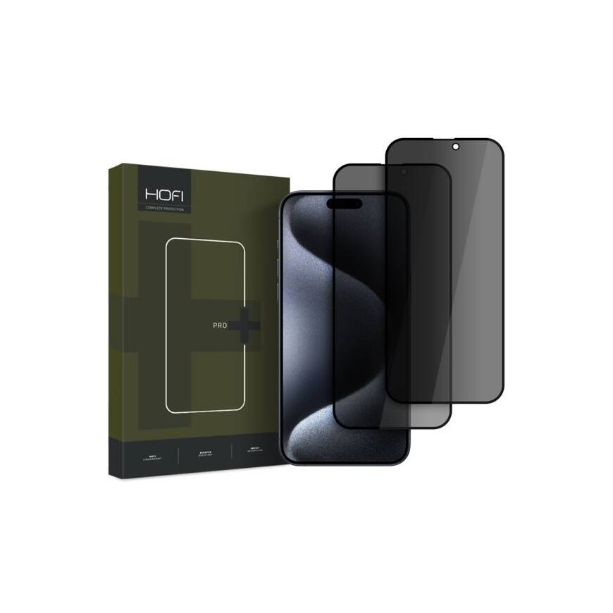 HOFI ANTI SPY GLASS PRO+ 2-PACK IPHONE 16 PRO PRIVACY GLASS