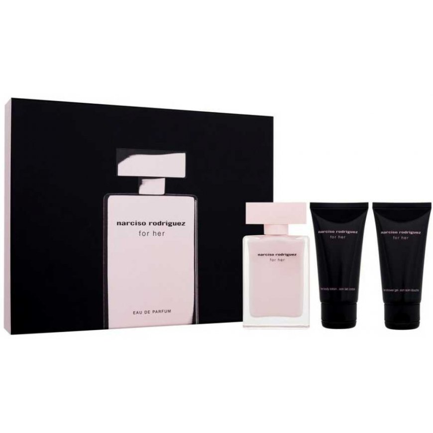 Narciso Rodriguez For Her EDP rinkinys moterims (EDP 50ml + 50ml Losjonas kūnui + 50ml Dušo želė) – 4
