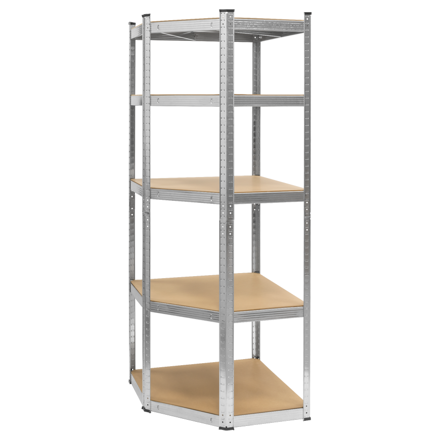 Corner warehouse shelf 180x40x70 silver Rebel – 4