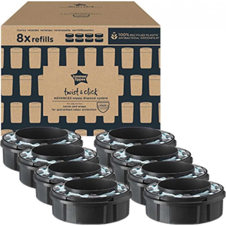 TOMMEE TIPPEE SANGENIC TWIST AND CLICK ADVANCED CARTRIDGES, 8 PCS. KIT
