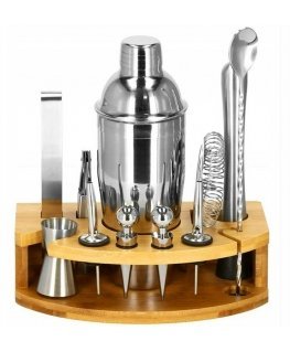 Aptel Cocktail making set with bamboo stand Pro Barmen 12 Set