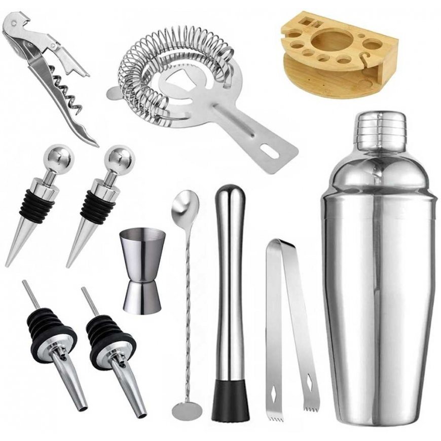 Aptel Cocktail making set with bamboo stand Pro Barmen 12 Set – 2