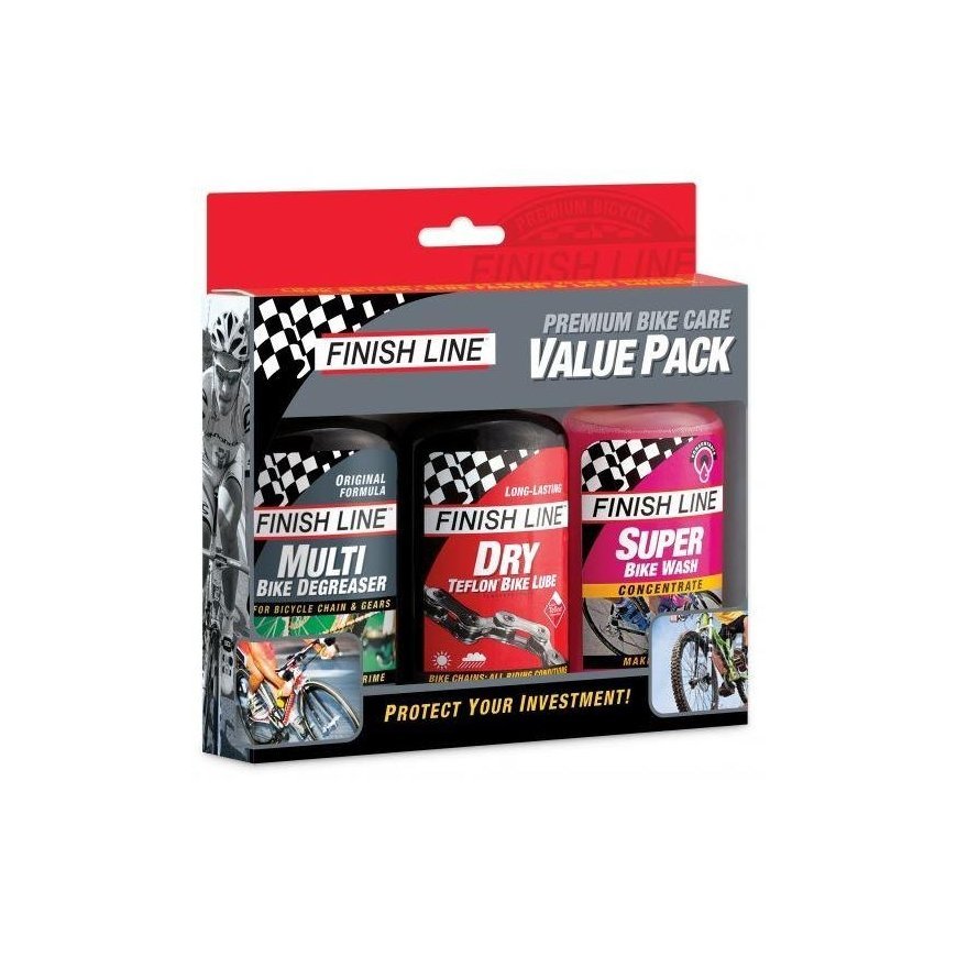 Chain care set Finish Line Value Pack Dry 3 pcs. x 120 ml