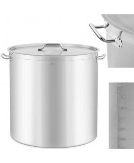 Royal Catering Steel pot with measuring cup lid for electric gas induction cooker, 170 l