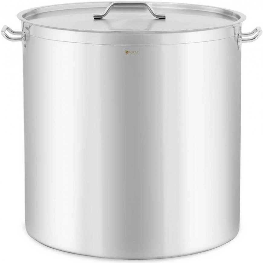 Royal Catering Steel pot with measuring cup lid for electric gas induction cooker, 170 l – 2
